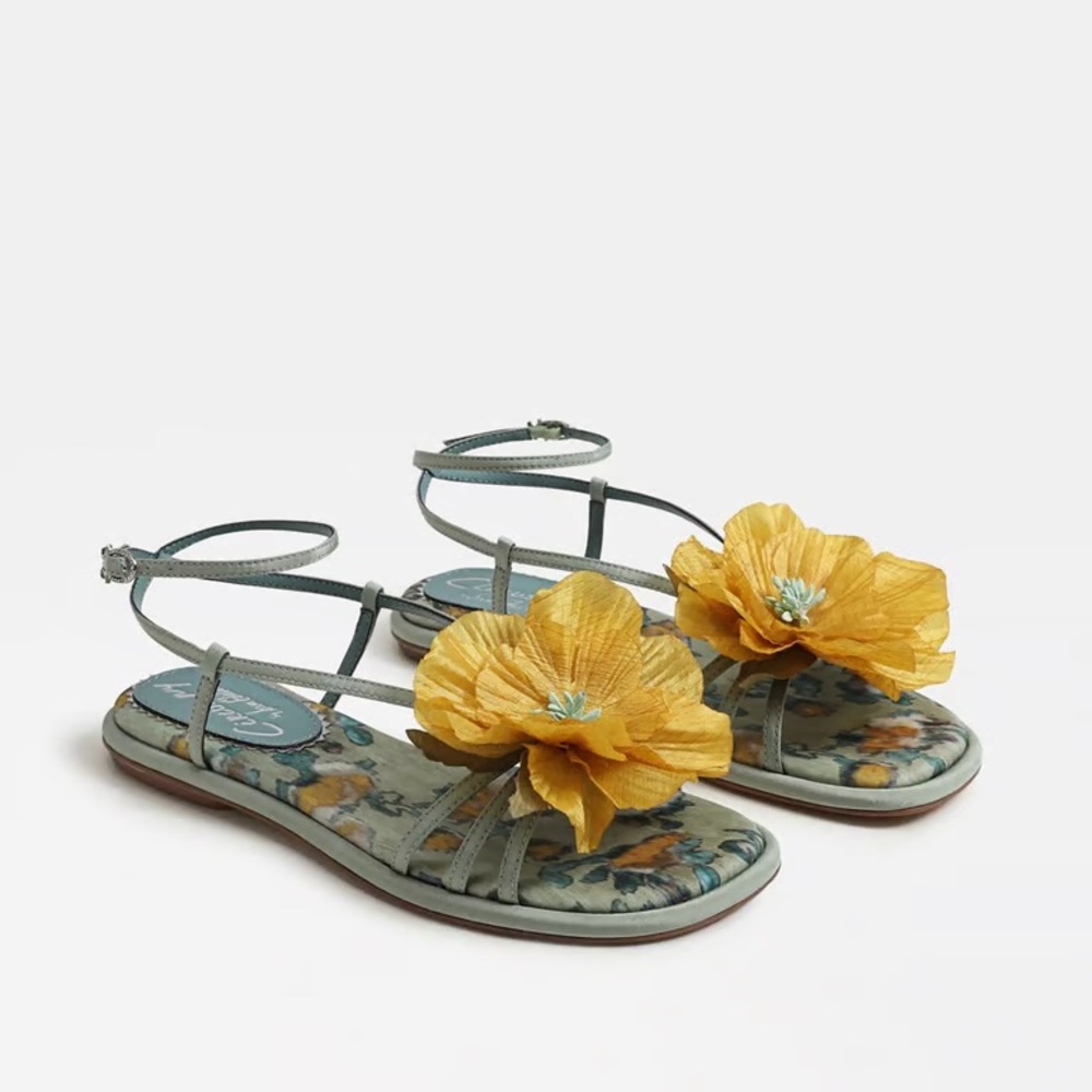 NWOB Circus NY by Sam Edelman Olana Yellow Flower Strappy Sandal 6.5